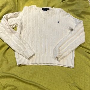 Cable knit, baby blue polo logo, no stains, no odors